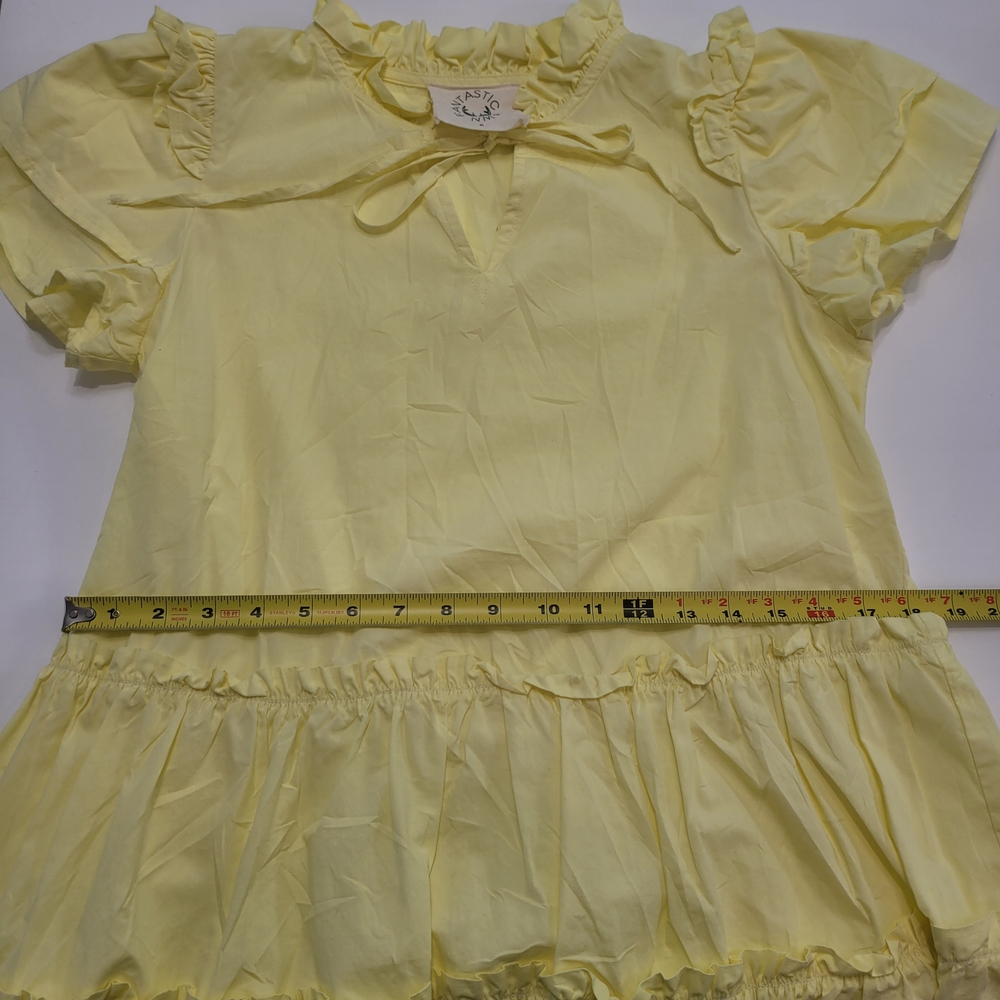 Fantastic Fawn Light Yellow Ruffle Mini Dress Size S - Picture 10 of 10